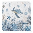 thumbnail image 1 of Blue Sea Turtles Cloth Napkins, Coastal Ocean Sea Starfish Coral Shells Washable and Reusable Dinner Napkins Set of 2, Table Napkin for Kitchen Party Birthday Wedding Hotel Housewarming 20"x20", 1 of 9