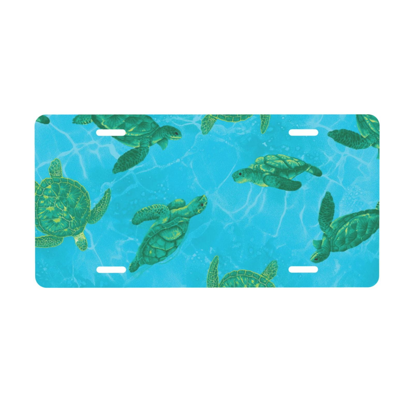 Blue Sea Turtles License Plate Aluminum Noverlty License Plate Cover