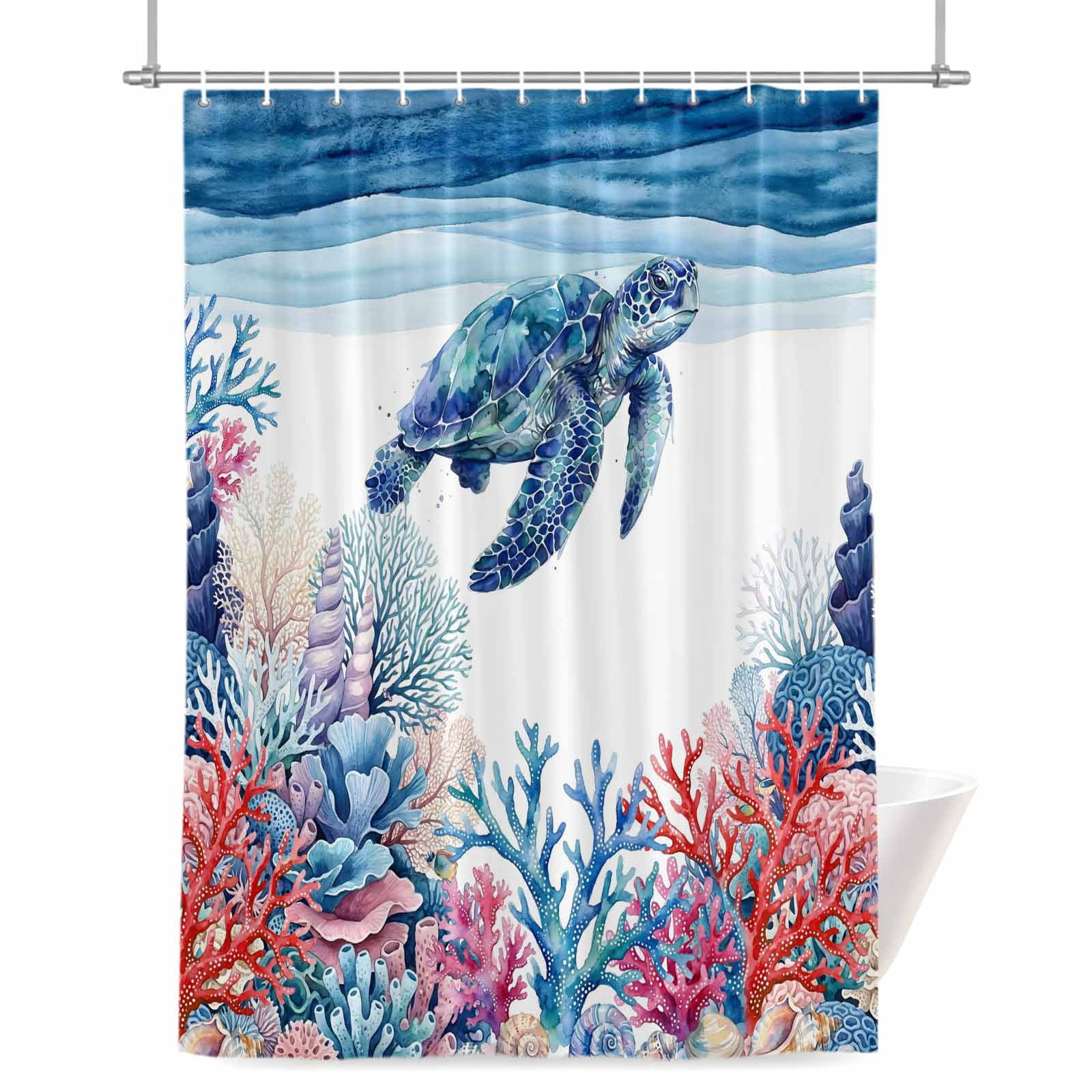 Blue Sea Turtles Shower Curtain, 36