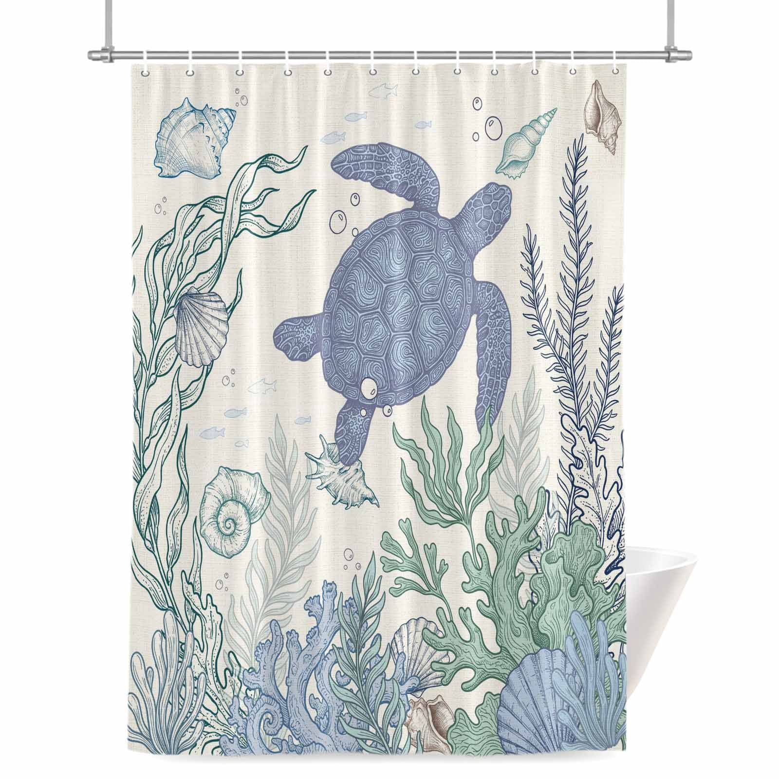 Blue Sea Turtles Shower Curtain, 72