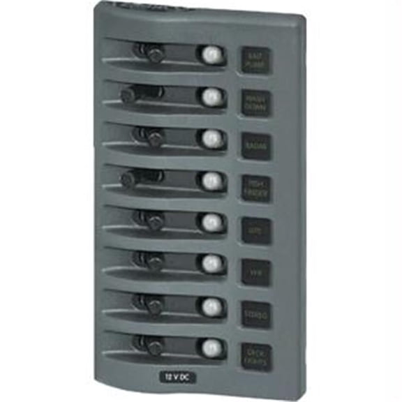 Blue Sea WeatherDeck Water Resistant Circuit Breaker Panel - Gray - 8 Position