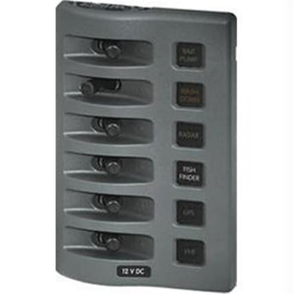 Blue Sea  WeatherDeck Water Resistant Fuse Panel - Gray - 6 Position