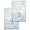 thumbnail image 1 of Blue Seahorse Coastal Kitchen Dish Towels for Drying Dishes Set of 2, Summer Beach Nautical Ocean Coral Waffle Weave Microfiber Hand Tea Bathroom Towels Quick Dry & Absorbent Towel 15.7x23.6, 1 of 7