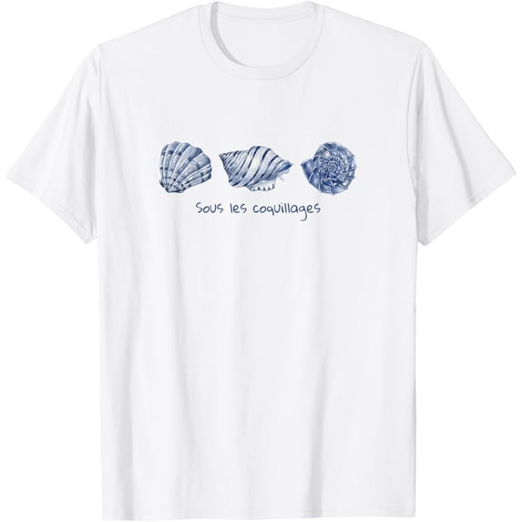 Blue Seahorse Seashell Summer Ocean Style T-Shirt - Walmart.com