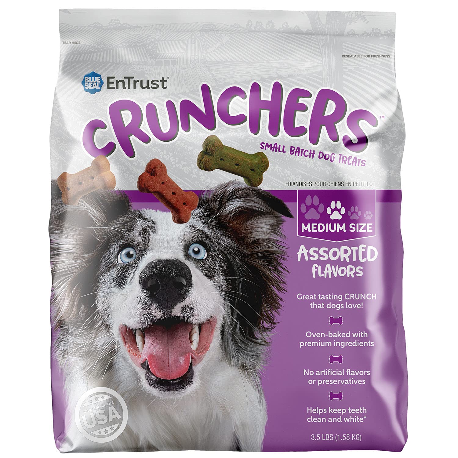 Blue Seal EnTrust CRUNCHERS MMF7 Dog Treats for Medium Size Dogs