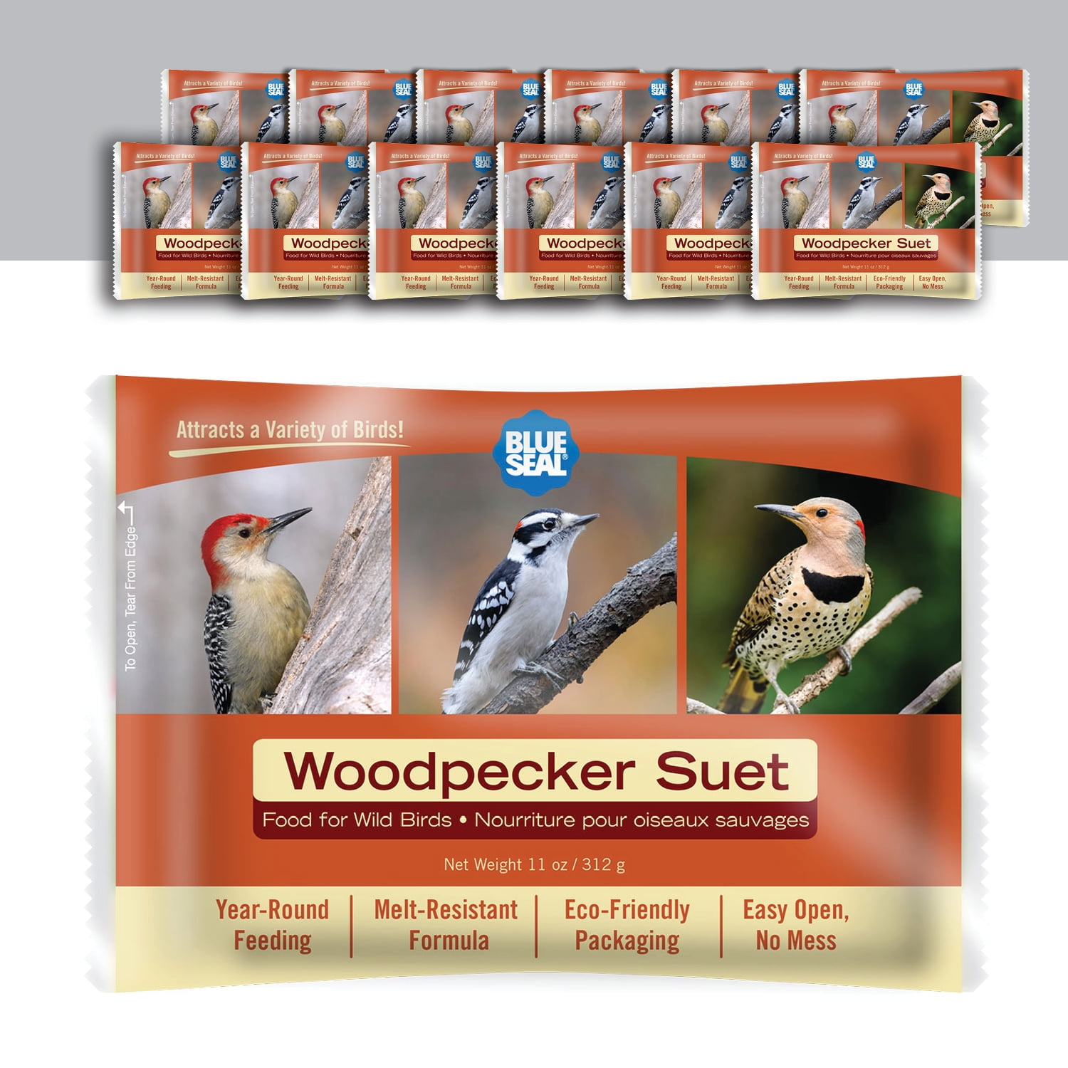 Blue Seal Premium Woodpecker Suet Cakes for Wild Birds 11oz Suet Feeded (Pack of 12) New