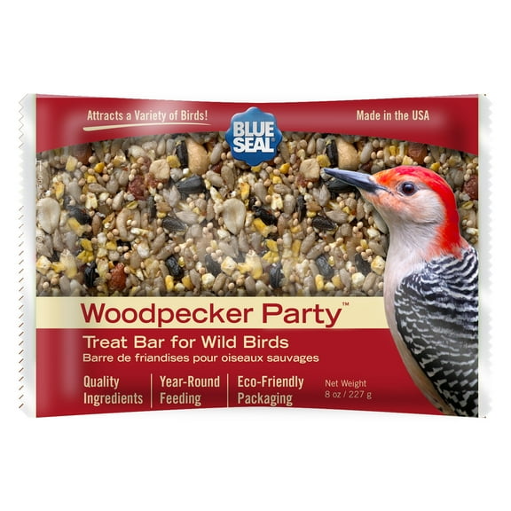 Blue Seal Woodpecker Party Suet Treat Bars for Wild Birds - 8 oz Suet Feeder (Pack of 12) - New