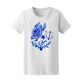thumbnail image 1 of Blue Sealife Doodles Art  T-Shirt Women -Image by Shutterstock, Female Large, 1 of 4