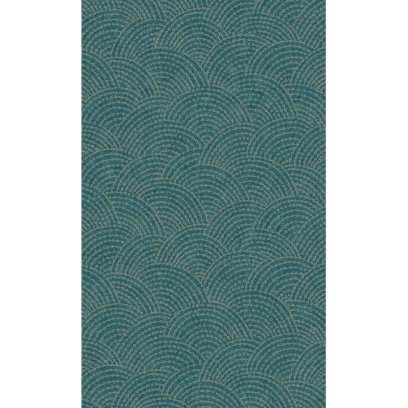 Blue Seashell Like Art Deco Geometric Printed Non Woven Non-Pasted Textured Wallpaper 57 Sq. Ft.