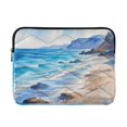 Blue Seaside Printed Laptop Sleeve 13-14 Inch Computer Bag & Laptop ...
