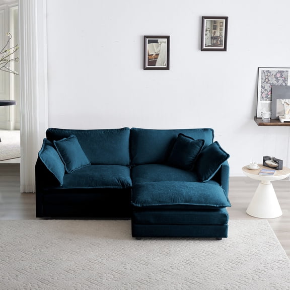 Blue Sectional Sofa | Sturdy Frame & Relaxing Experience | Small Space Comfort