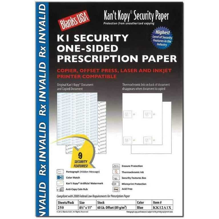 DeterX 8.5 x 11 Cardstock Security Paper (250 Sheets
