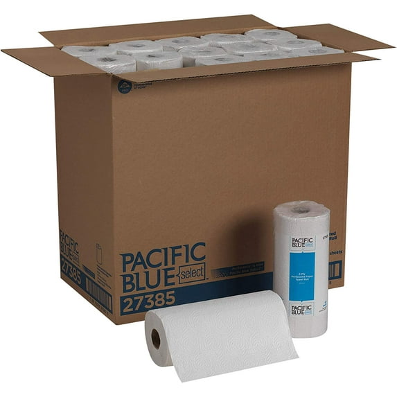 Blue Select 2-Ply Perforated Paper Towel Rolls, 27385, 85 Sheets Per Roll, 30 Rolls Per Case