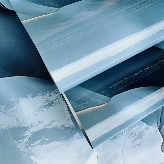 Blue Self-adhesive Wallpaper Kitchen Stove Waterproof and Oil Proof Stickers Restaurant Furniture Background Wall PVC Wallpaper