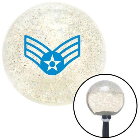 Blue Senior Airman Clear Metal Flake Shift Knob with M16 x 1.5 Insert Shifter Auto Brody