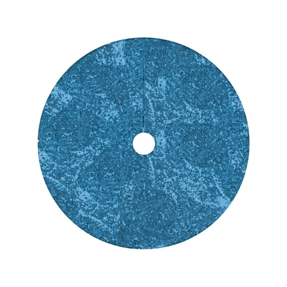 Blue Sequin Christmas Tree Skirt With Sparkling Glitter Decoration For Holiday Party Home Decor Fits Up To 6 Feet Tree Blue With Fabric Backing 24 Inch Diameter