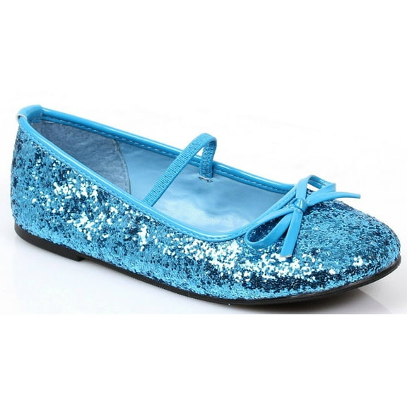 Blue Sequin Girl's Ballet Flats