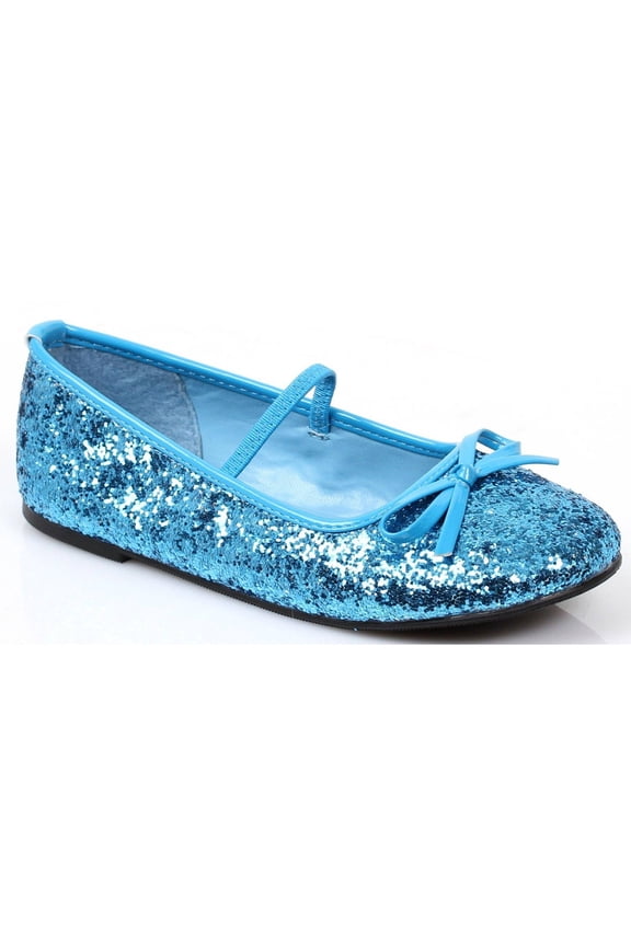 Blue Sequin Girl's Ballet Flats