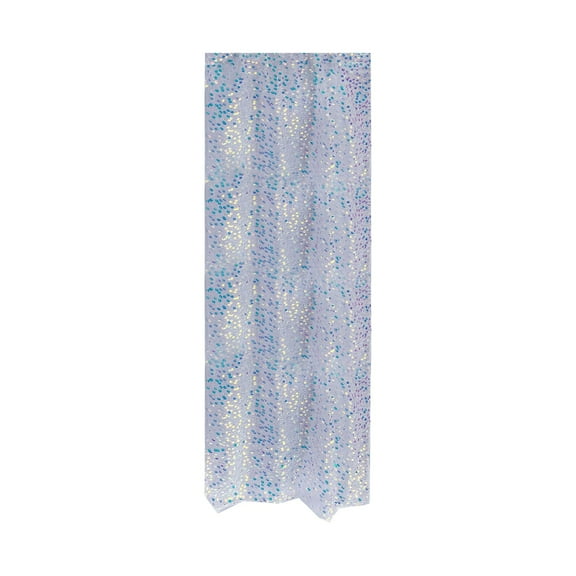 Blue Sequin Table Runner, 13X70.86 Inches Glitter Fabric, Girls Birthday Wedding Party Decor, Iridescent Mermaid Scale Table Cover, Polyester Material