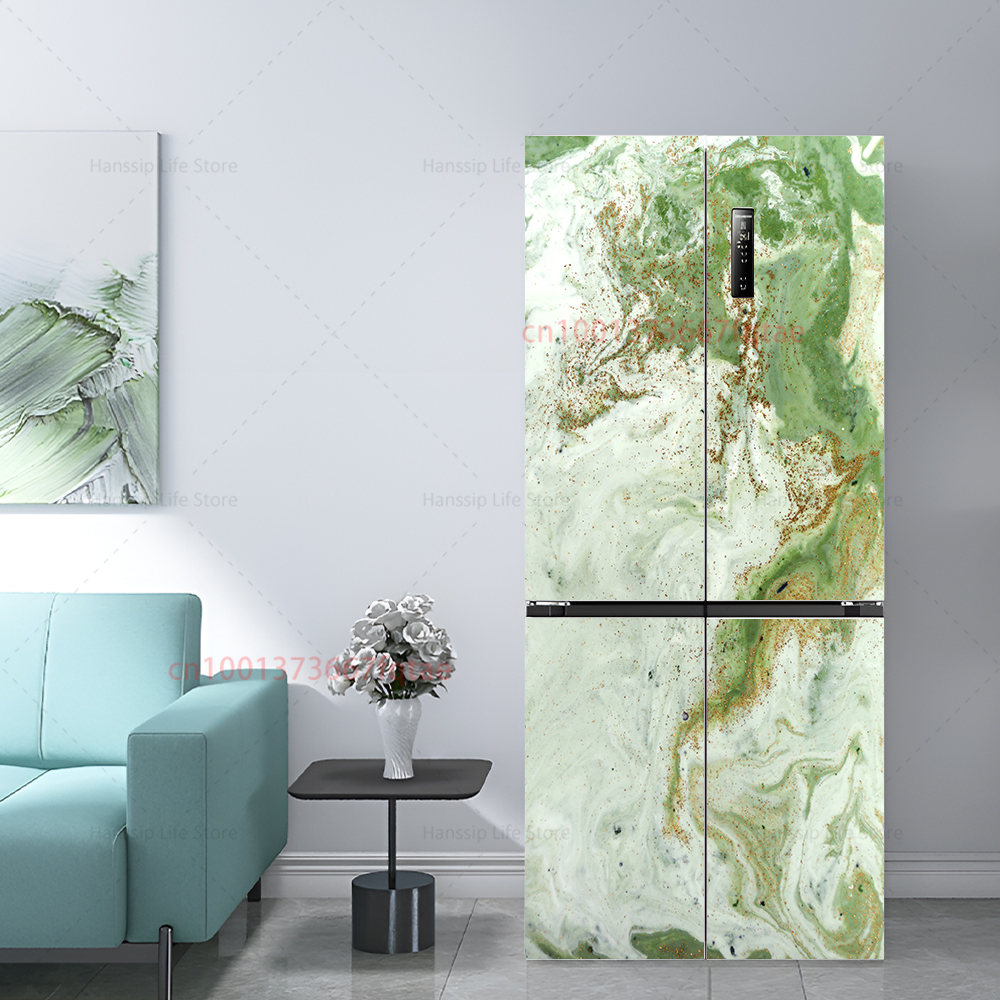 Blue Series Flowing Art Fluids Printed Fridge Door Mural Cover ...