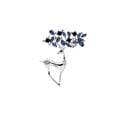 thumbnail image 1 of Blue Shade Crystal Silvertone Deer Brooch, 1 of 1