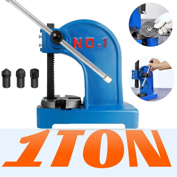 Blue Shaping Press, Gear Press Tool, Arbor Press, 1T Workshop Grade, Cast Iron, 5.5in Work Height, targeting Processing Workshop, Deform, Extrusion