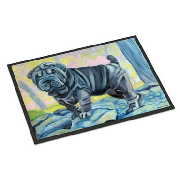 Blue Shar Pei Door Mat