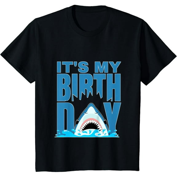 Blue Shark Birthday Shark Bite Its My Birthday Boys T-Shirt