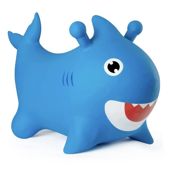 Blue Shark Bounce & Ride-on Inflatable Hopper Toddler Toy with Pump