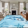 thumbnail image 1 of Blue Shark Coastal Area Rugs 5'x8', Washable Small Throw Rugs for Classroom Bedroom, Summer Beach Coral Nautical Ocean Indoor Outdoor Rug Non-Slip Low Pile Carpet Runner Reversible Floor Mats, 1 of 8