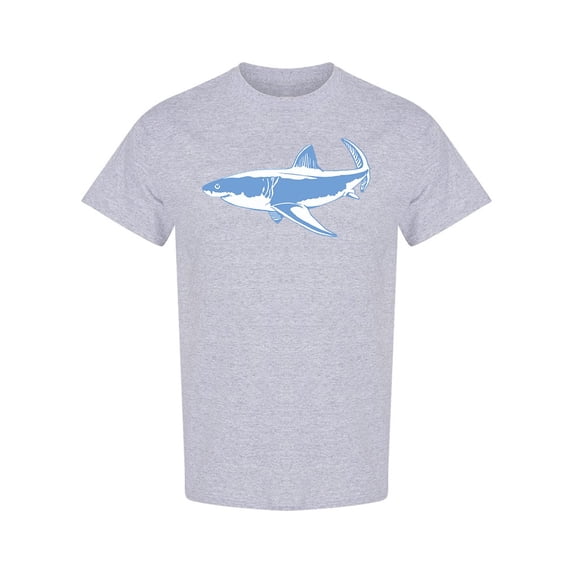 Blue Shark Design T-Shirt Men -Image by Shutterstock, Male 3X-Large