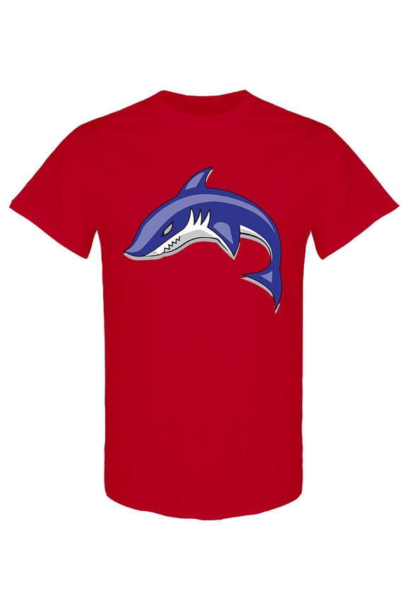 Blue Shark Design T-Shirt Men -Image by Shutterstock, Male Small