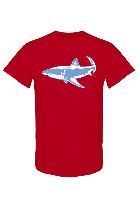 Blue Shark Design T-Shirt Men -Image by Shutterstock, Male Small