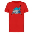 thumbnail image 1 of Blue Shark Eating Surfboard Tee Men's -Image by Shutterstock, 1 of 2