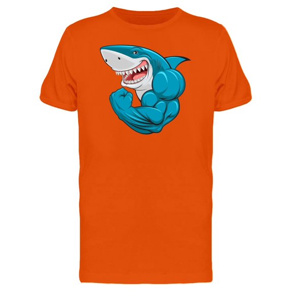 Blue Shark Flexing Arm Tee Men's -Image by Shutterstock