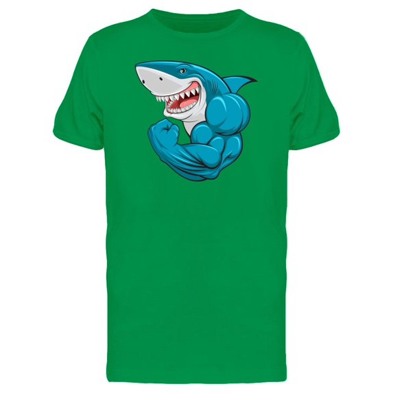 Blue Shark Flexing Arm Tee Men's -Image by Shutterstock