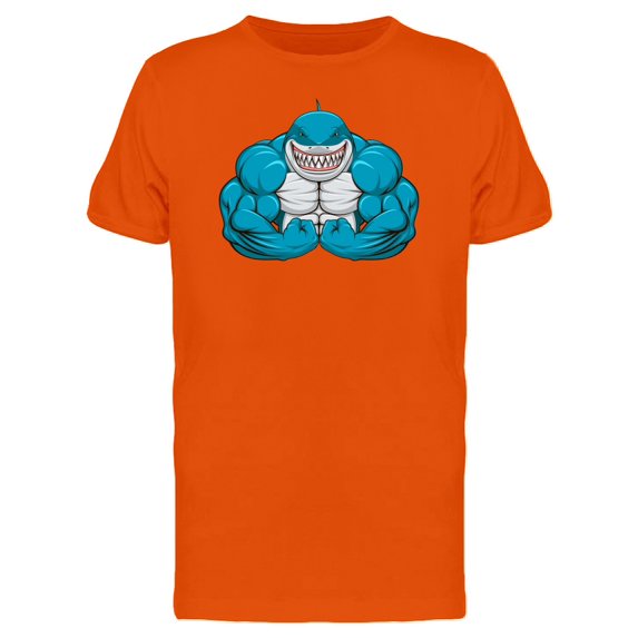 Blue Shark Flexing Two Arms Tee Men's -Image by Shutterstock