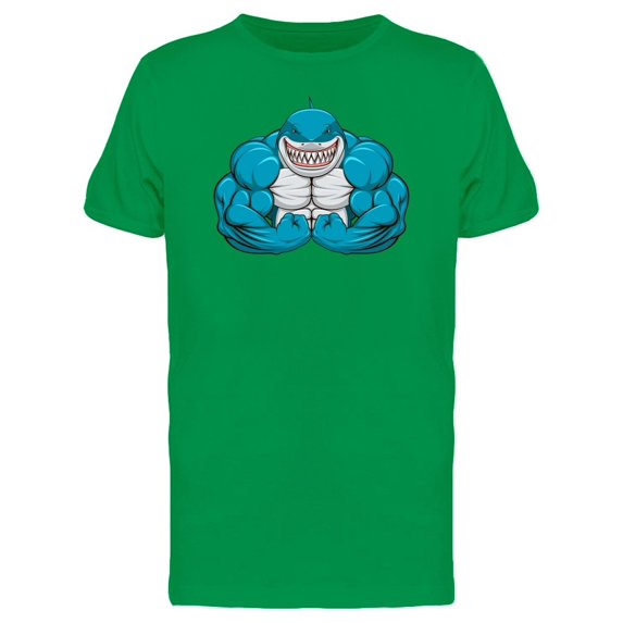 Blue Shark Flexing Two Arms Tee Men's -Image by Shutterstock