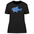 thumbnail image 1 of Blue Shark In Pixel Art Tee Women's -Image by Shutterstock, 1 of 2