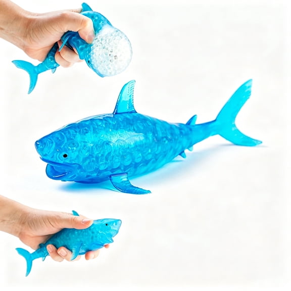 Shark Squishy, Blue squishy Cute Squishy Squeeze Sea Creature, Sensory Fidget Ball Soft Squeeze Ball Stress Relief Novelty for Summer