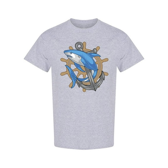 Blue Shark  T-Shirt Men -Image by Shutterstock, Male Large