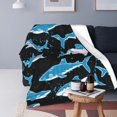 thumbnail image 1 of Blue Shark Ultra Soft Fleece Throw Blanket Size Lightweight Sofa/Couch/Living Room/Bed Decor Plush Bed Blankets for Adults and Kids Gifts 80"x60", 1 of 1