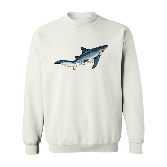 Blue Shark Watercolor  Sweatshirt Men -Image by Shutterstock, Male Small