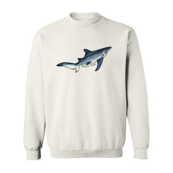 Blue Shark Watercolor Sweatshirt Men - Men Sweatshirt, White, 5XL