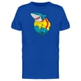 thumbnail image 1 of Blue Shark With Yellow Shirt T-Shirt Men -Image by Shutterstock, Male 3X-Large, 1 of 2
