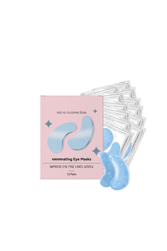 Blue Shell Illuminating Under Eye Mask - Blue 12 pairs -It's more cost-effective than the 6-piece set! Gel Eye Patches for Dark Circles, Puffy Eyes, Wrinkles, Undereye Bags