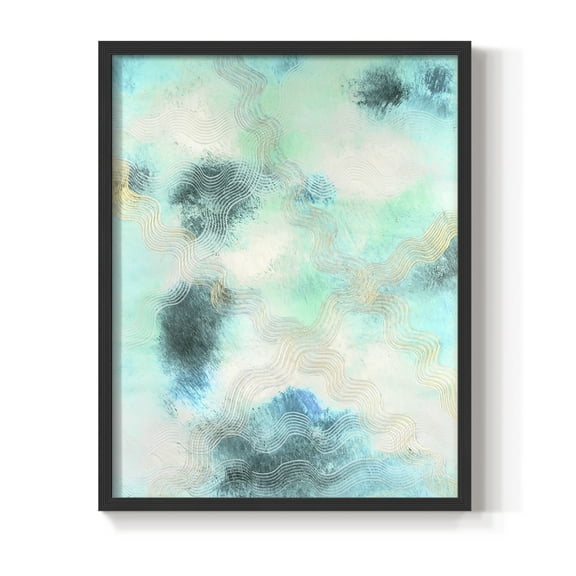 Blue Shift I Framed Print in Black Solid Wood Framed Print No Nail Hanging
