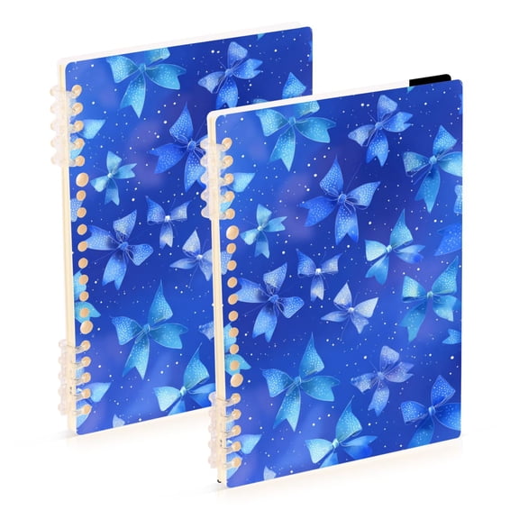 Blue Shining Bows Notebook Detachable Coil Notebook Diary Plan Book A5 Size 60 Pages 1 Pack
