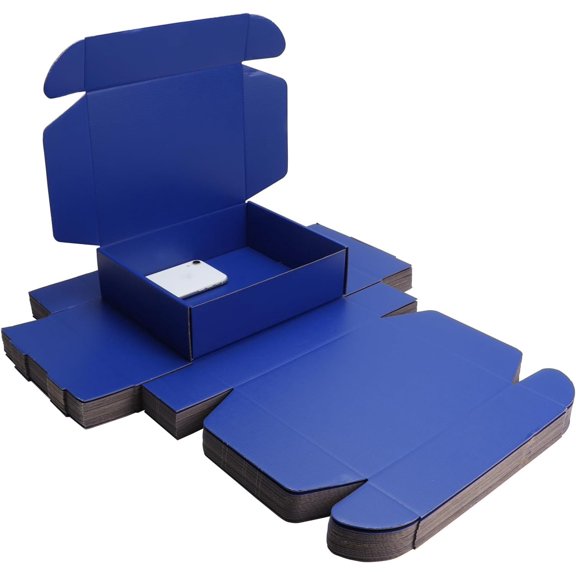 Blue Shipping Packaging - Hard Corrugated Cardboard Box for Bridesmaid Proposal, Wedding, Christmas, Anniversary - Anti- with Lid.