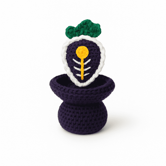 Blue Shivling Divine God Crochet | Handcrafted Shivling with Tilak and Janeu | Shiva Ling/Shivling for Pooja & Home Decor | Handmade Crochet